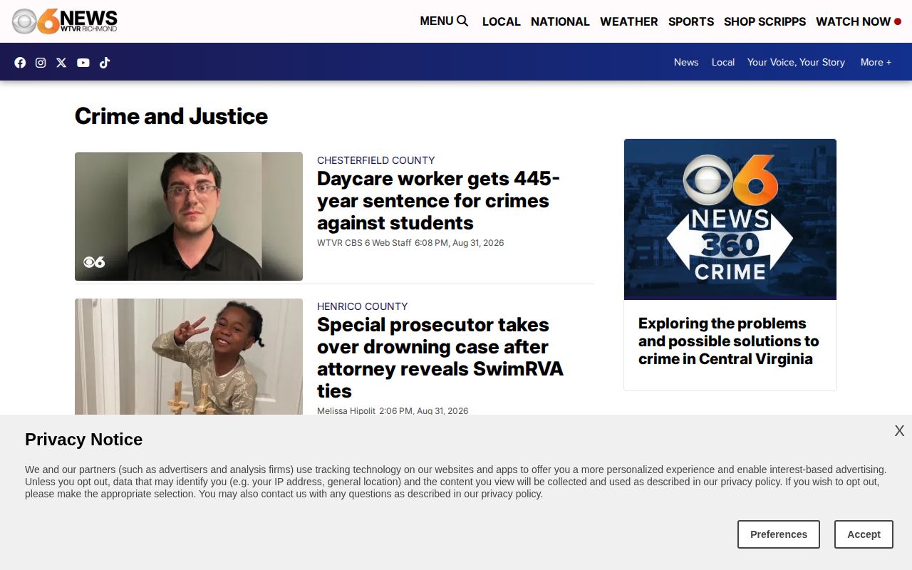 New Kent County crime-news coverage and booking-record context